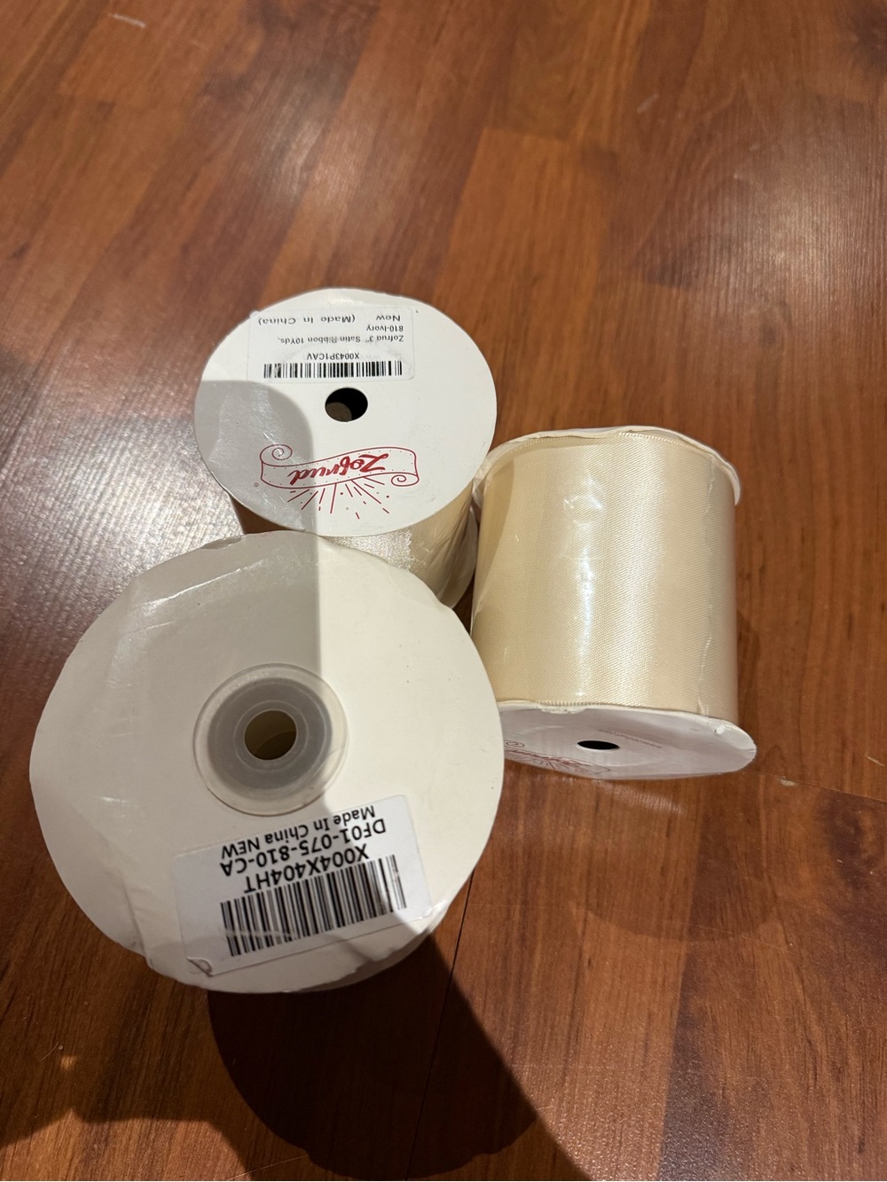 40 yards of 3 inch Ivory Satin Ribbon
